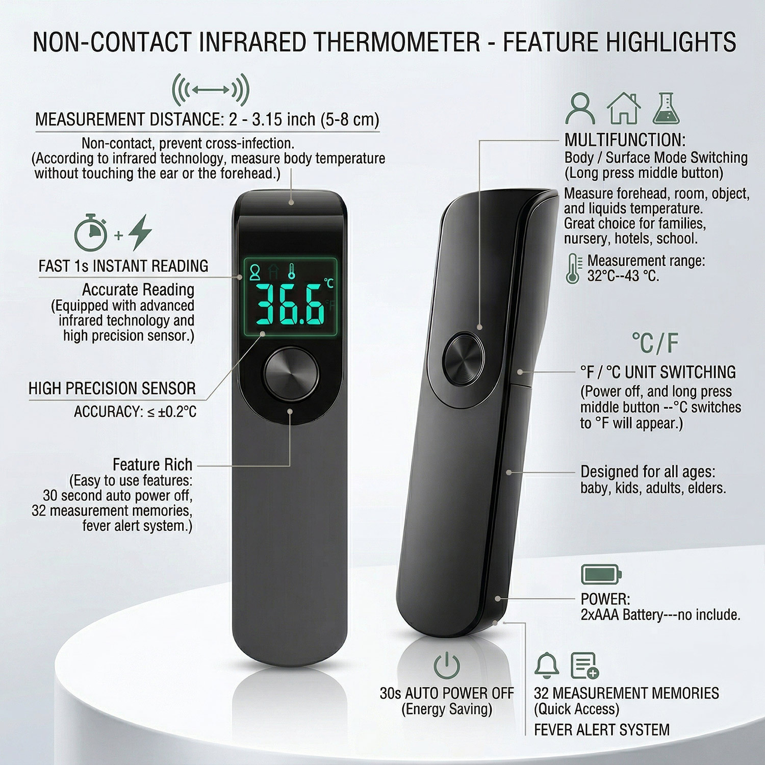 Infrared Fever Thermometer Med - Industrial Laser Temperature 评论和价格
