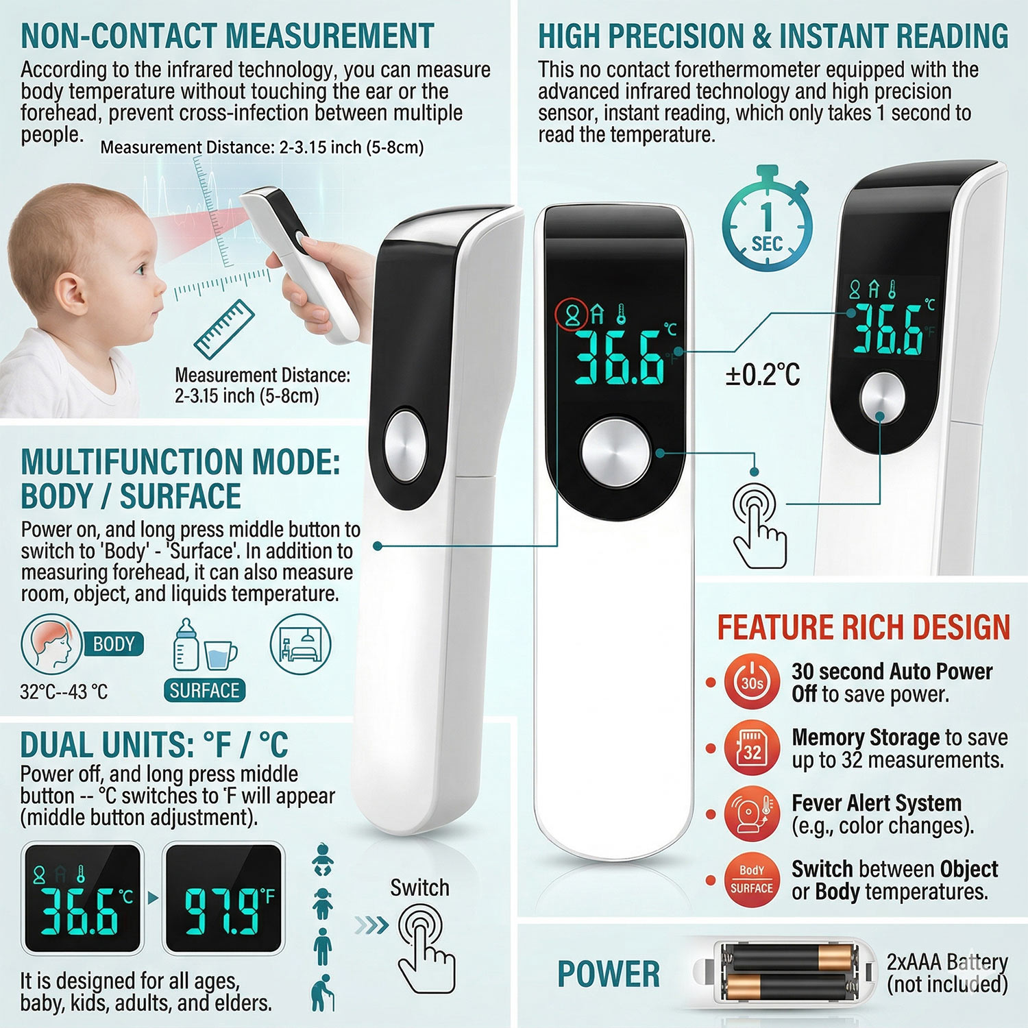 Infrared Fever Thermometer Med - Industrial Laser Temperature 评论和价格