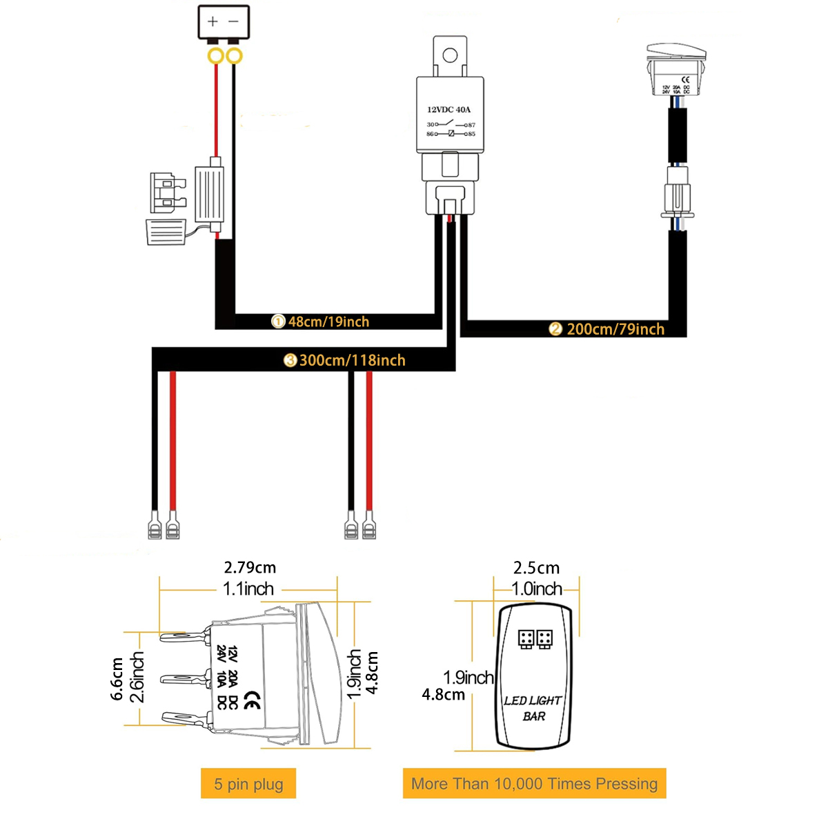 LED Light Bar Wiring Harness K - Industrial Laser Beam 评论和价格