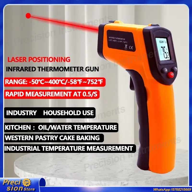 Infrared Thermometer Gun Non C - Industrial Laser Temperature 评论和价格